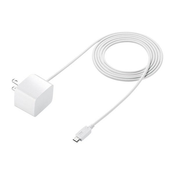 サンワサプライ microUSB ケーブル一体型AC充電器 2.1A ホワイト ACA-IP45W 1個（ご注文単位1個）【直送品】