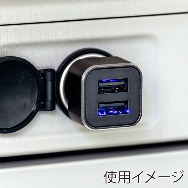 サンワサプライ カーチャージャー 2ポート 4.8A CAR-CHR74U 1個（ご注文単位1個）【直送品】