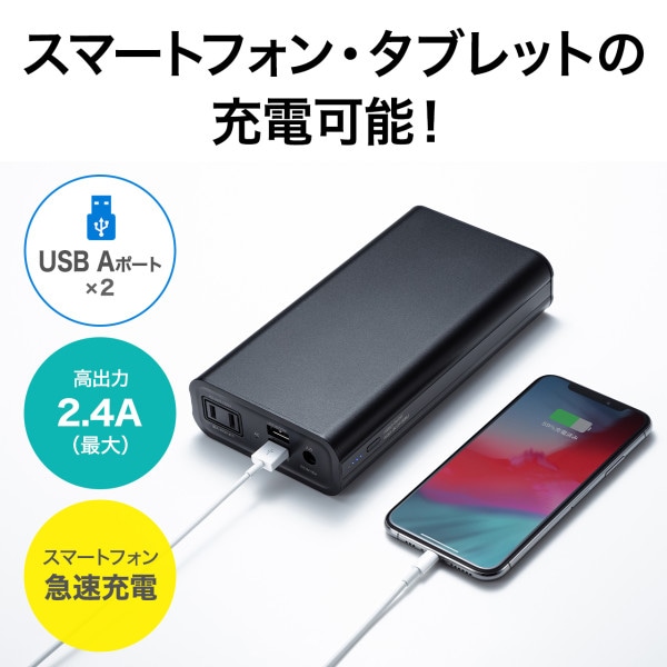 サンワサプライ モバイルバッテリー AC・USB出力対応 BTL-RDC16 1個(ご注文単位1個)【直送品】