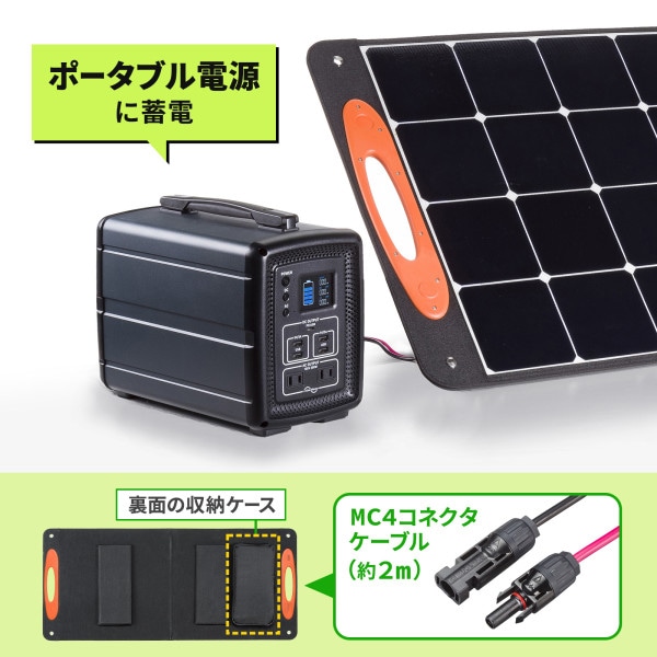 サンワサプライ ポータブルソーラーパネル 100W BTL-SP1 1個(ご注文単位1個)【直送品】