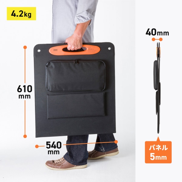 サンワサプライ ポータブルソーラーパネル 100W BTL-SP1 1個(ご注文単位1個)【直送品】