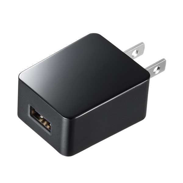サンワサプライ USB充電器 1A・高耐久タイプ・ブラック ACA-IP49BKN 1個（ご注文単位1個）【直送品】