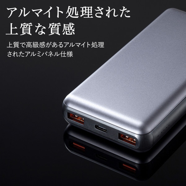 サンワサプライ モバイルバッテリー 20000mAh・PD20W BTL-RDC29 1個(ご注文単位1個)【直送品】