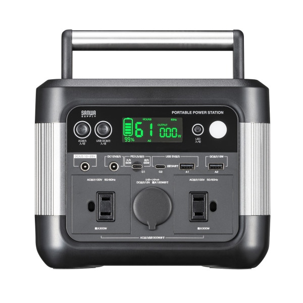 サンワサプライ ポータブル電源 296Wh BTL-RDC33 1個(ご注文単位1個)【直送品】