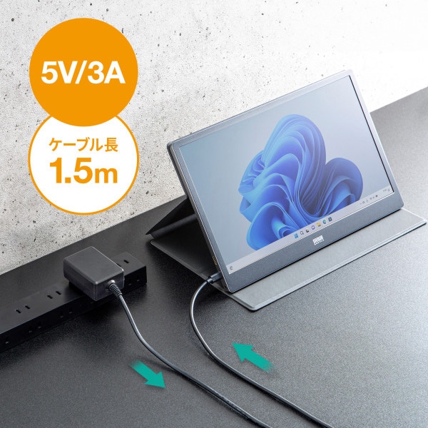 サンワサプライ USB Type-C ケーブル一体型AC充電器 5V/3A ACA-IP103BK 1個(ご注文単位1個)【直送品】