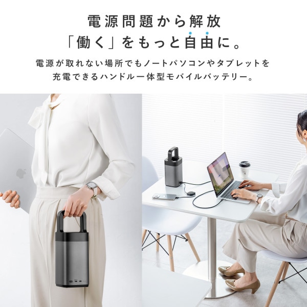 サンワサプライ USB PD対応 ハンドル一体型モバイルバッテリー 67000mAh BTL-RDC36 1個(ご注文単位1個)【直送品】