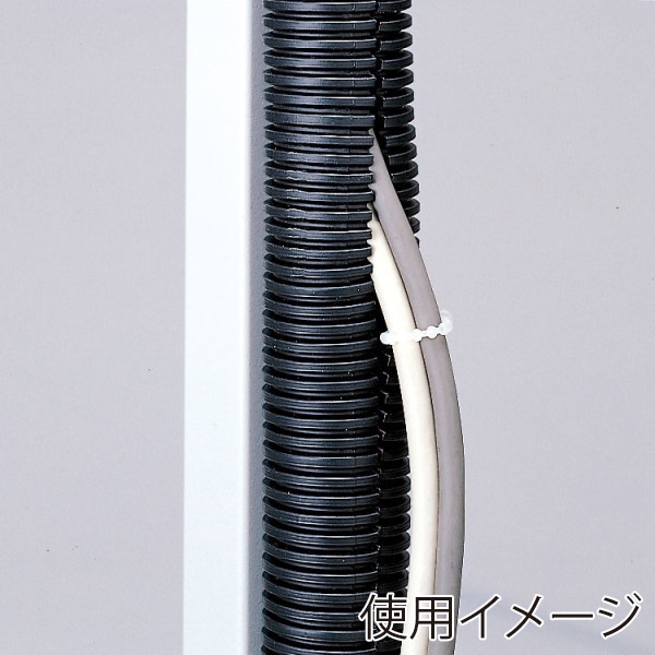 サンワサプライ コルゲートチューブ ブラック 2m巻・内寸直径28mm CA-202 1個(ご注文単位1個)【直送品】