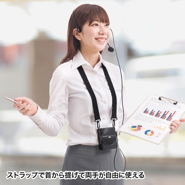 サンワサプライ ハンズフリー拡声器スピーカー MM-SPAMP2 1個(ご注文単位1個)【直送品】