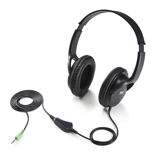 サンワサプライ マルチメディアヘッドホン 大型タイプ 3.5mmステレオミニプラグ接続 MM-HP210 1個(ご注文単位1個)【直送品】