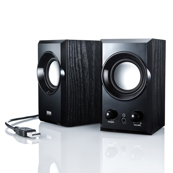 サンワサプライ USBスピーカー ブラック MM-SPU7BK 1個（ご注文単位1個）【直送品】