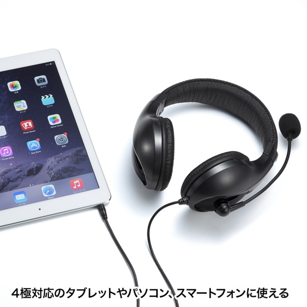 サンワサプライ 4極対応ヘッドセット ブラック MM-HS401BK 1個（ご注文単位1個）【直送品】