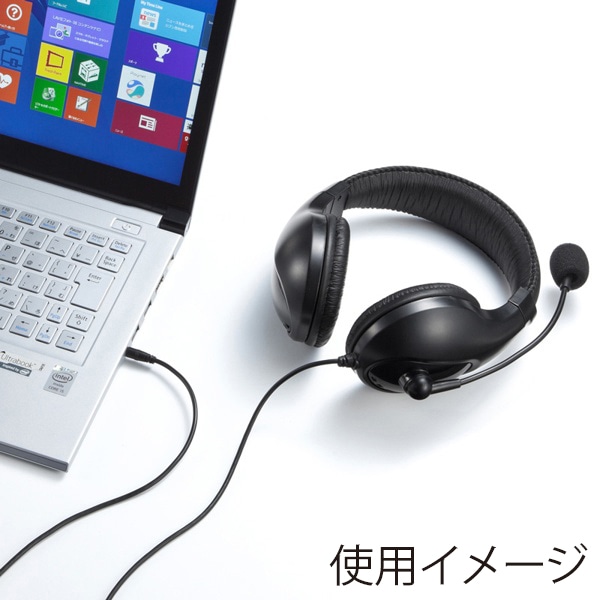 サンワサプライ 4極対応ヘッドセット ブラック MM-HS401BK 1個（ご注文単位1個）【直送品】