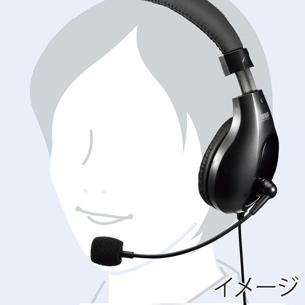 サンワサプライ 4極対応ヘッドセット ブラック MM-HS401BK 1個（ご注文単位1個）【直送品】