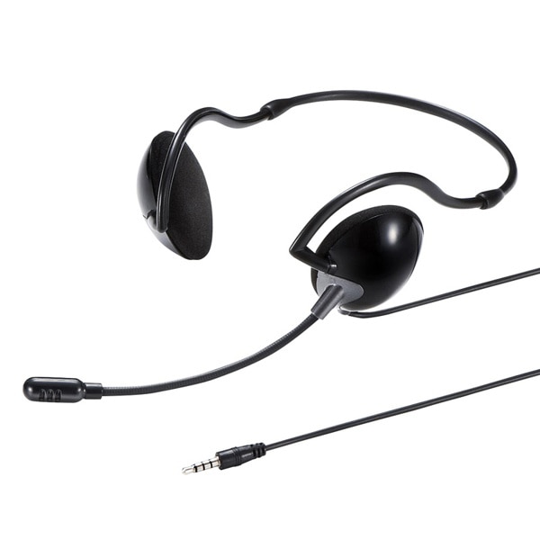 サンワサプライ 4極対応ヘッドセット ブラック MM-HS403BK 1個(ご注文単位1個)【直送品】