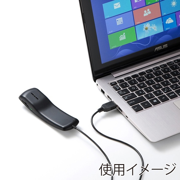 サンワサプライ USBハンドセット ブラック MM-HSU06BK 1個（ご注文単位1個）【直送品】