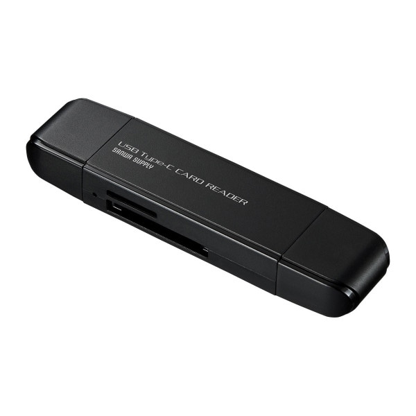 サンワサプライ Type-C コンパクトカードリーダー ADR-3TCMS6BK 1個(ご注文単位1個)【直送品】