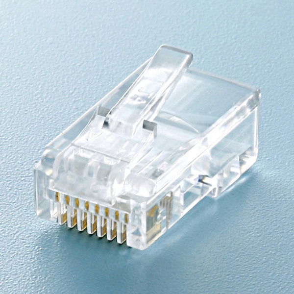 サンワサプライ RJ-45コネクタ CAT5e単線用 100個入 ADT-RJ45-100LN 1個(ご注文単位1個)【直送品】