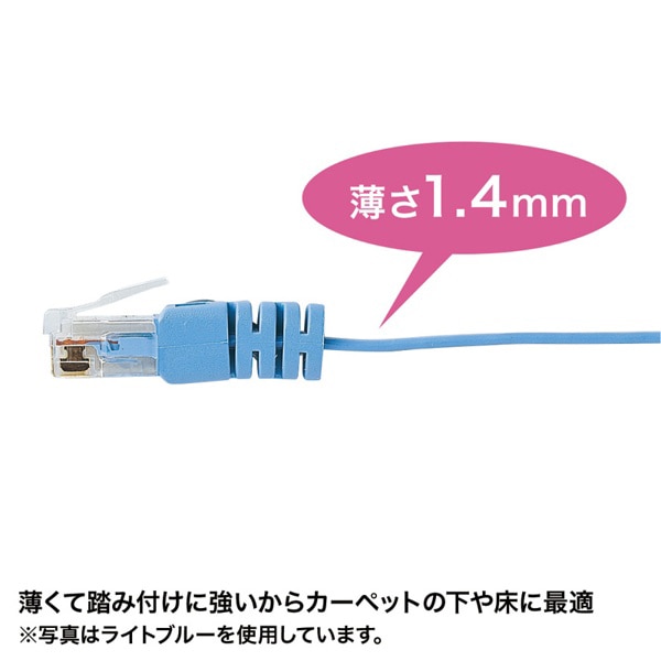 サンワサプライ フラットLANケーブル カテゴリ6 2m ブラック KB-FL6-02BKN 1個(ご注文単位1個)【直送品】