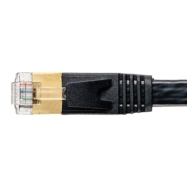 サンワサプライ フラットLANケーブル カテゴリ7 1m ブラック KB-FL7-01BKN 1個(ご注文単位1個)【直送品】