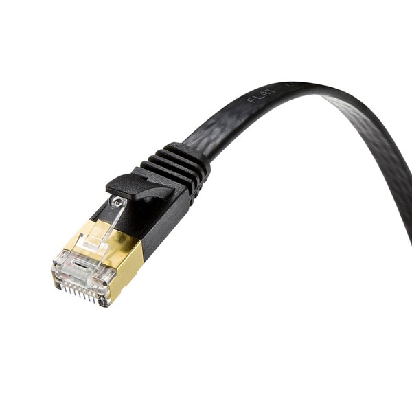 サンワサプライ フラットLANケーブル カテゴリ7 7m ブラック KB-FL7-07BKN 1個（ご注文単位1個）【直送品】