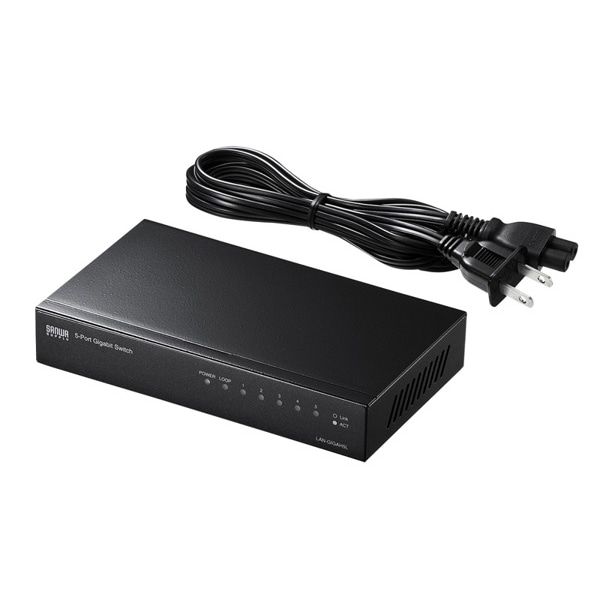 サンワサプライ ギガ対応スイッチングハブ ループ検知機能付き 5ポート LAN-GIGAH5L 1個（ご注文単位1個）【直送品】