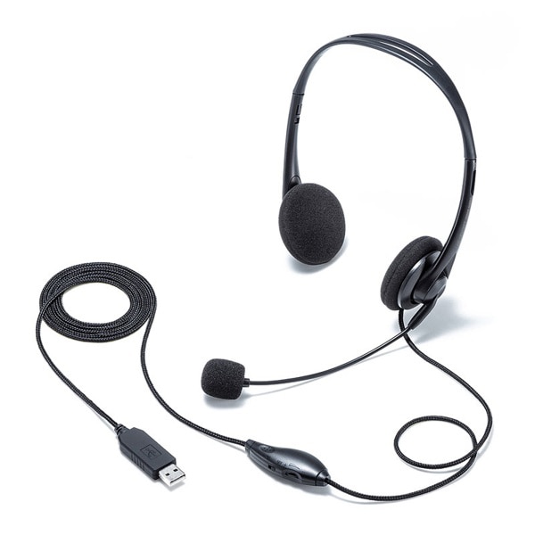 サンワサプライ USBヘッドセット MM-HSU09BK 1個（ご注文単位1個）【直送品】