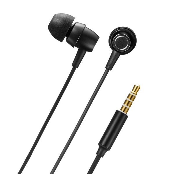 サンワサプライ ステレオイヤホン マイク付き ブラック MM-HS707BK 1個（ご注文単位1個）【直送品】