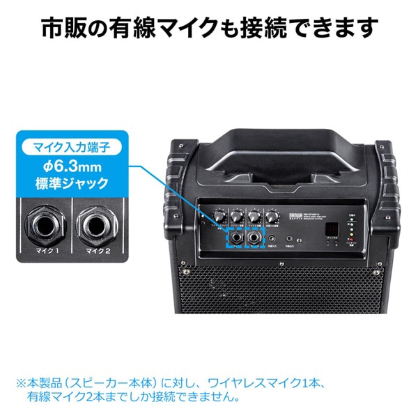 サンワサプライ 拡声器スピーカー ワイヤレスマイク付き MM-SPAMP10 1個(ご注文単位1個)【直送品】