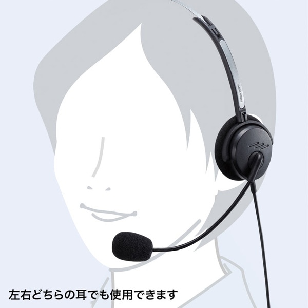 サンワサプライ USBヘッドセット オーバーヘッド片耳 ブラック MM-HSU12BK 1個（ご注文単位1個）【直送品】