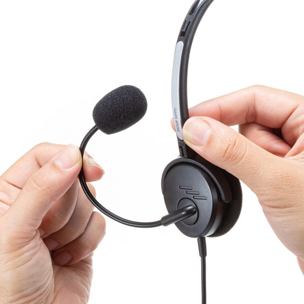 サンワサプライ USBヘッドセット オーバーヘッド片耳 ブラック MM-HSU12BK 1個（ご注文単位1個）【直送品】