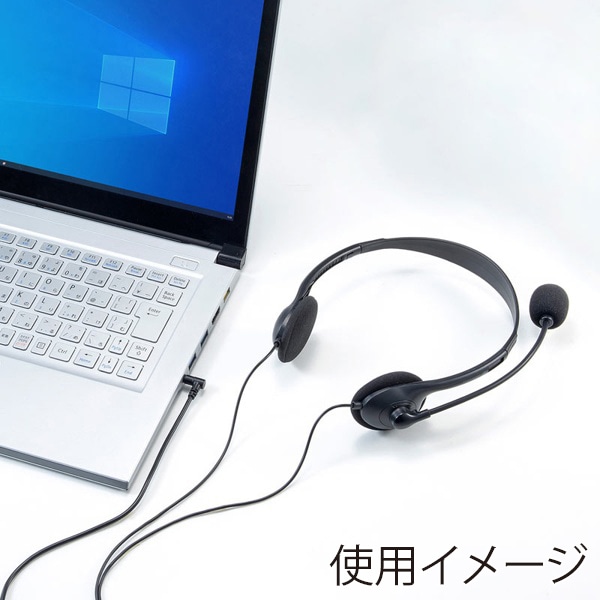 サンワサプライ 4極対応ヘッドセット ブラック MM-HS406BK 1個(ご注文単位1個)【直送品】