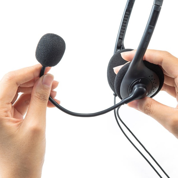 サンワサプライ 4極対応ヘッドセット ブラック MM-HS406BK 1個(ご注文単位1個)【直送品】