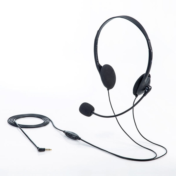 サンワサプライ 4極対応ヘッドセット ブラック MM-HS406BK 1個(ご注文単位1個)【直送品】