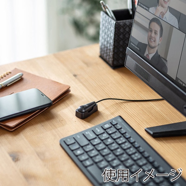 サンワサプライ クリップ付きPCマイク 4極ミニプラグ接続 ブラック MM-MCF03BK 1個(ご注文単位1個)【直送品】