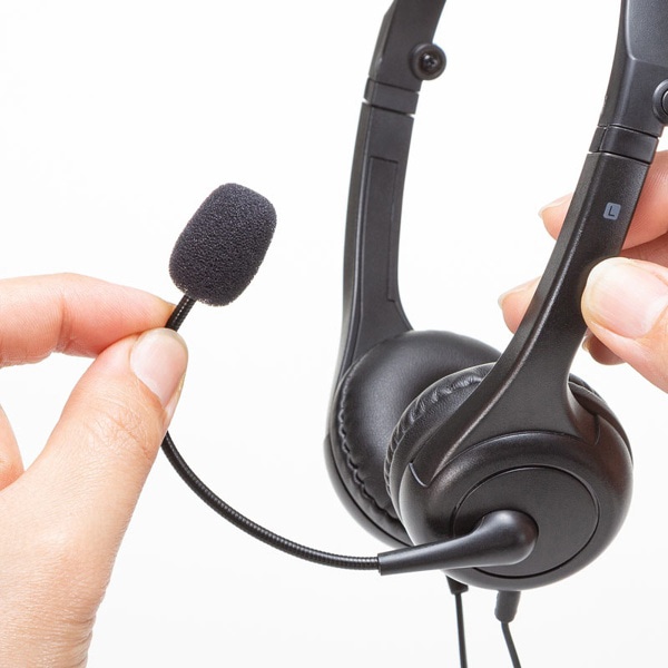 サンワサプライ USBヘッドセット オーバーヘッド両 ブラック MM-HSU18BK 1個（ご注文単位1個）【直送品】