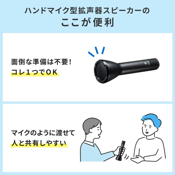 サンワサプライ 拡声器スピーカー ハンドマイク型 MM-SPAMP11N 1個（ご注文単位1個）【直送品】