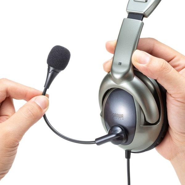 サンワサプライ USBヘッドセット オーバーヘッド両耳 MM-HSU10GMN 1個（ご注文単位1個）【直送品】