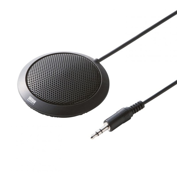 サンワサプライ フラット型PCマイク 3極ミニプラグ接続 MM-MC23N 1個(ご注文単位1個)【直送品】