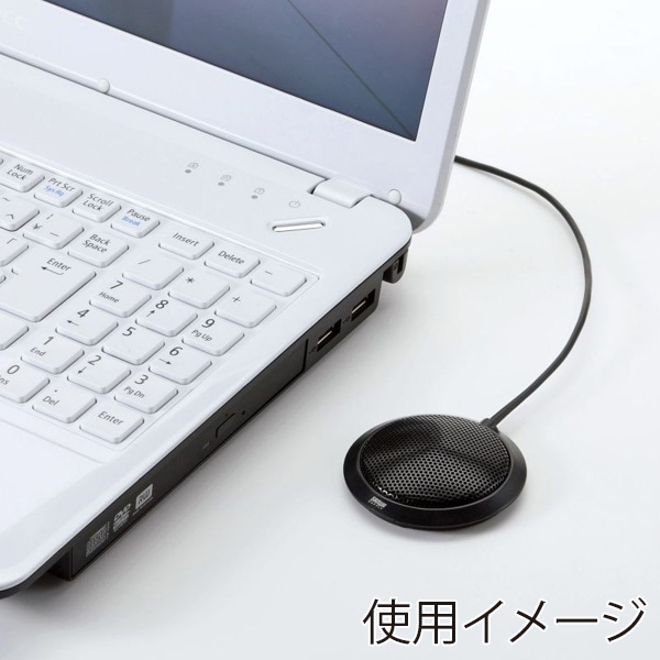 サンワサプライ フラット型PCマイク 3極ミニプラグ接続 MM-MC23N 1個（ご注文単位1個）【直送品】