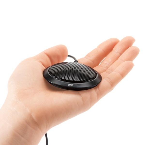 サンワサプライ フラット型PCマイク 3極ミニプラグ接続 MM-MC23N 1個（ご注文単位1個）【直送品】