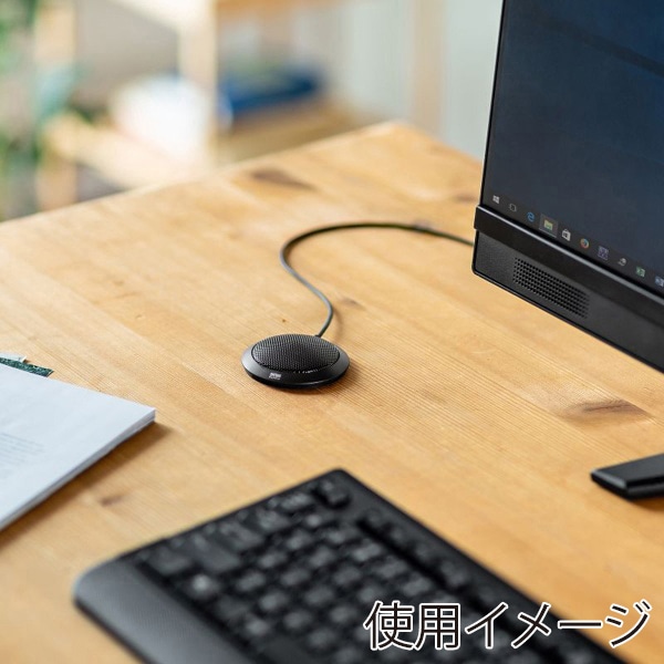 サンワサプライ フラット型PCマイク 3極ミニプラグ接続 MM-MC23N 1個（ご注文単位1個）【直送品】