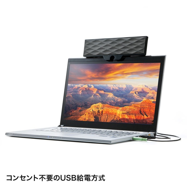 サンワサプライ サウンドバースピーカー USB電源 MM-SPL11UBKN 1個(ご注文単位1個)【直送品】
