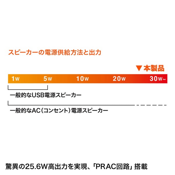 サンワサプライ ハイパワーUSBスピーカー ブラック MM-SPU9BKN 1個（ご注文単位1個）【直送品】