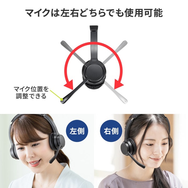 サンワサプライ Bluetooth ヘッドセット 両耳タイプ MM-BTSH62BK 1個（ご注文単位1個）【直送品】