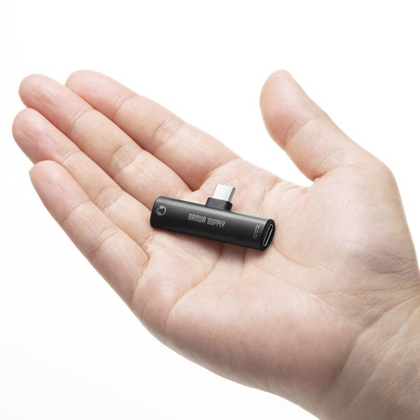 サンワサプライ オーディオ変換アダプタ Type-C USB PD MM-ADUSBTC2 1個（ご注文単位1個）【直送品】