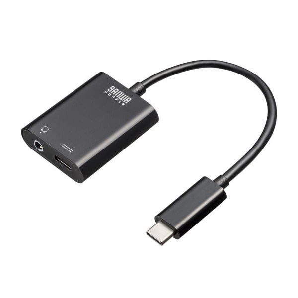 サンワサプライ オーディオ変換アダプタ Type-C USB PD MM-ADUSBTC3 1個（ご注文単位1個）【直送品】