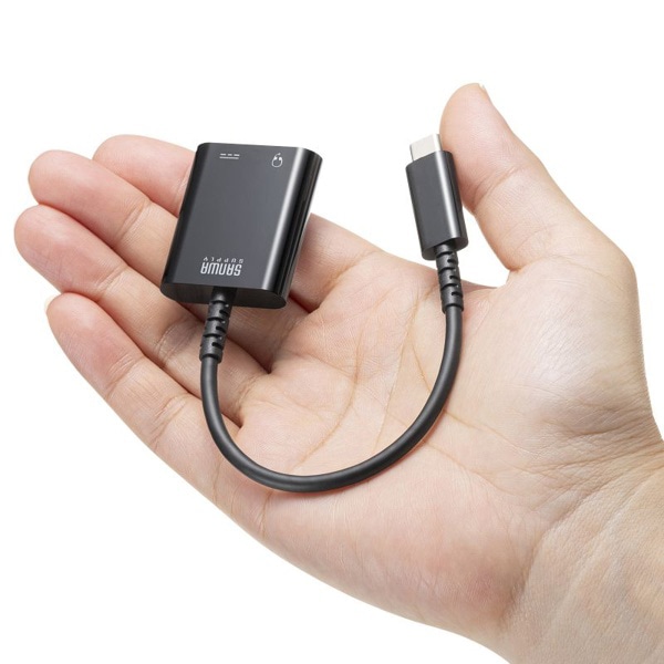 サンワサプライ オーディオ変換アダプタ Type-C USB PD MM-ADUSBTC3 1個（ご注文単位1個）【直送品】