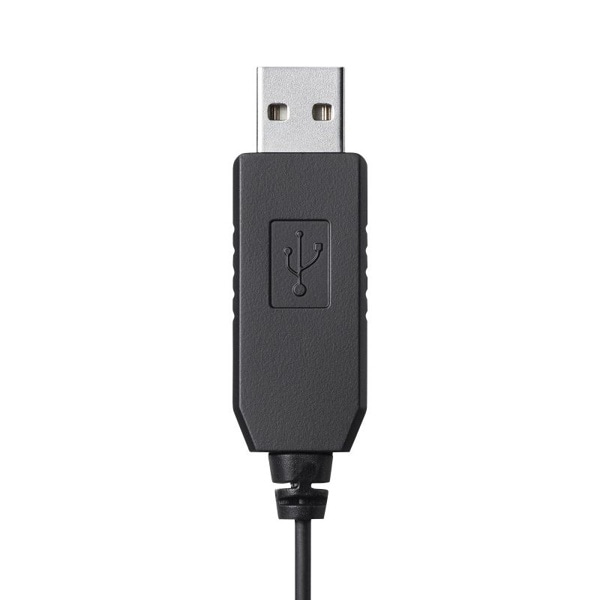 サンワサプライ USBイヤホンマイク ブラック MM-HSU21BK 1個（ご注文単位1個）【直送品】