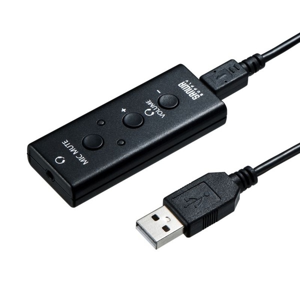 サンワサプライ USBオーディオ変換アダプタ 4極ヘッドセット用 MM-ADUSB4N 1個（ご注文単位1個）【直送品】