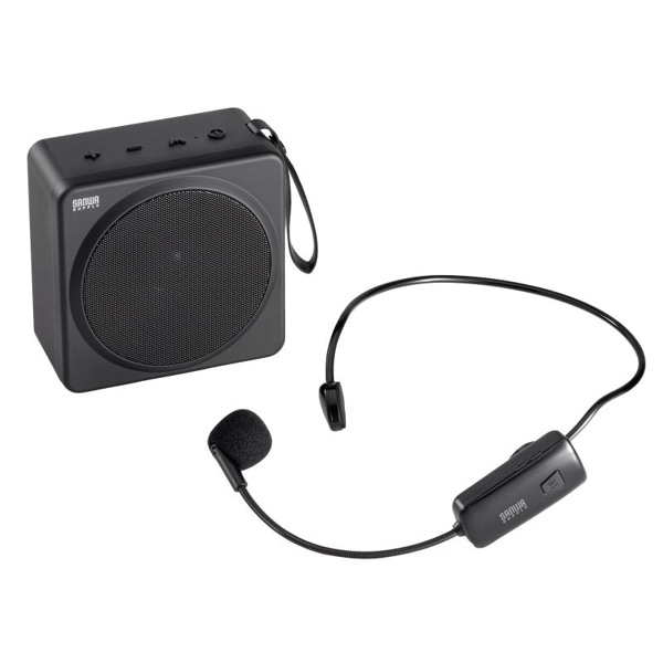 サンワサプライ ポータブル拡声器スピーカー ワイヤレスマイク付き MM-SPAMP15 1個(ご注文単位1個)【直送品】
